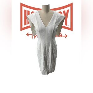 Black Halo Ivory V-Neck Mini Dress